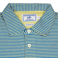 Striped Channel Marker Polo in Pineapple by Southern Tide - Country Club Prep