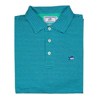 Striped Channel Marker Polo in Seaglass by Southern Tide - Country Club Prep