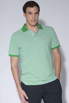 Striped Polo in Augusta Green by Salmon Cove - Country Club Prep