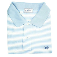 Striped Skipjack Polo in True Blue/White by Southern Tide - Country Club Prep