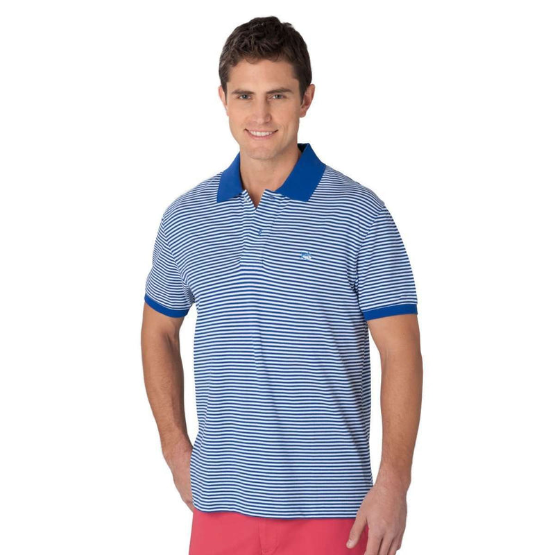 Striped Skipjack Polo in University Blue by Southern Tide - Country Club Prep