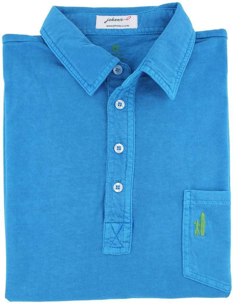 The 4-Button Polo in Neon Blue by Johnnie-O - Country Club Prep
