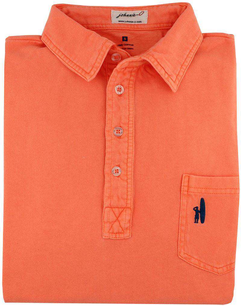 The 4-Button Polo in Neon Coral by Johnnie-O - Country Club Prep