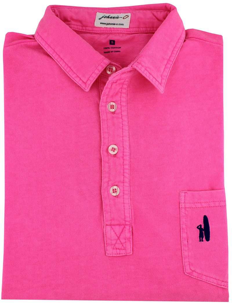 The 4-Button Polo in Neon Pink by Johnnie-O - Country Club Prep