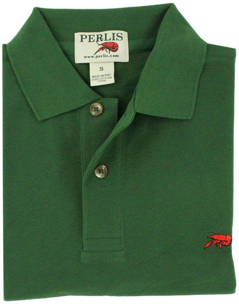 The Crawfish Polo in Bottle Green by Perlis - Country Club Prep