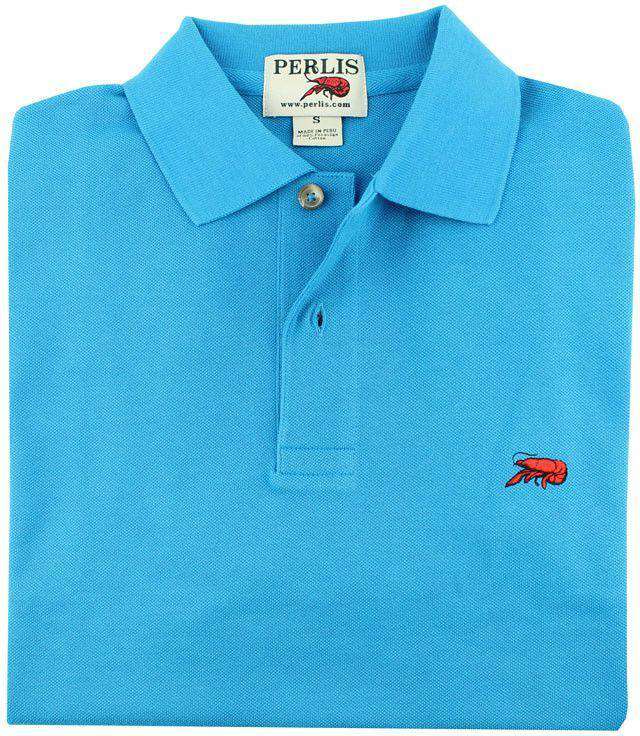 The Crawfish Polo in Creole Blue by Perlis - Country Club Prep
