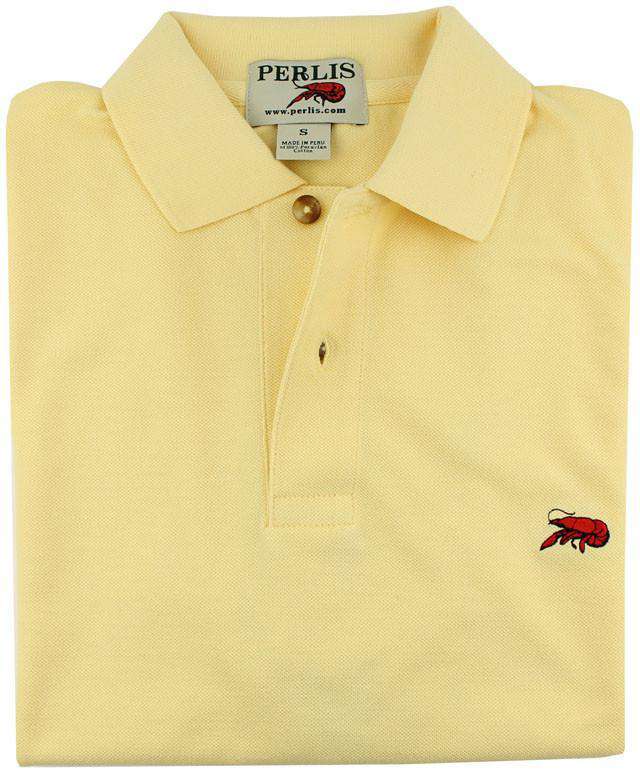 The Crawfish Polo in Maize by Perlis - Country Club Prep