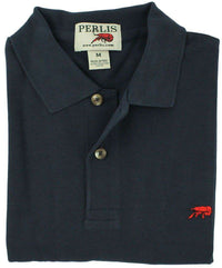 The Crawfish Polo in Navy by Perlis - Country Club Prep