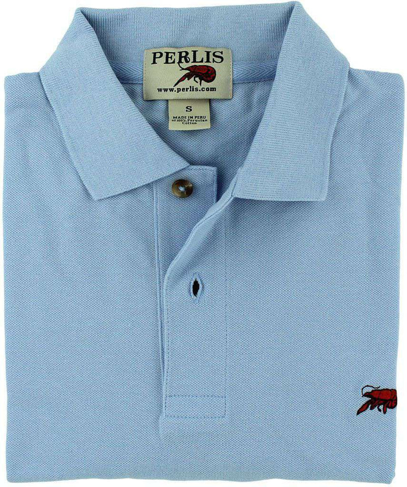 The Crawfish Polo in True Blue by Perlis - Country Club Prep