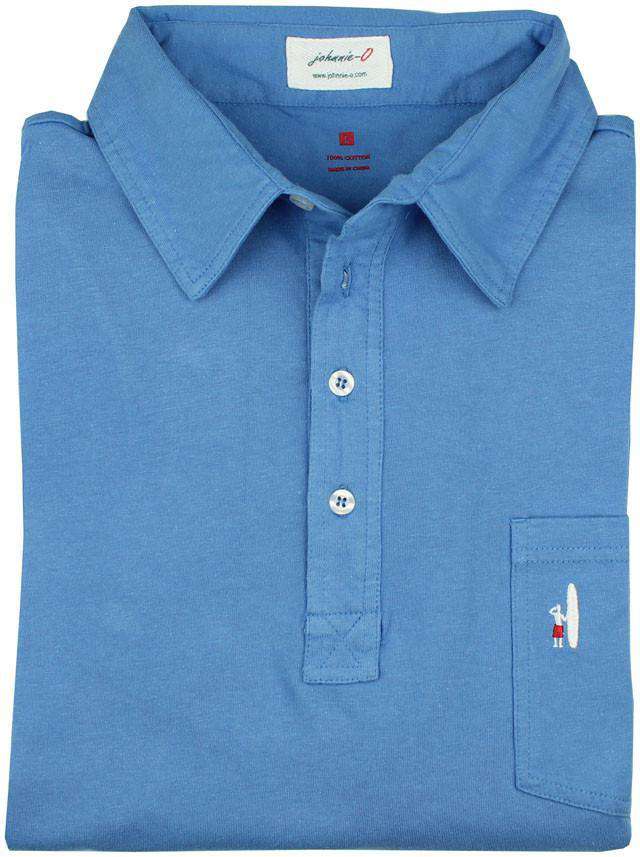 The Long Sleeve 4-Button Polo in My Boy Blue by Johnnie-O - Country Club Prep