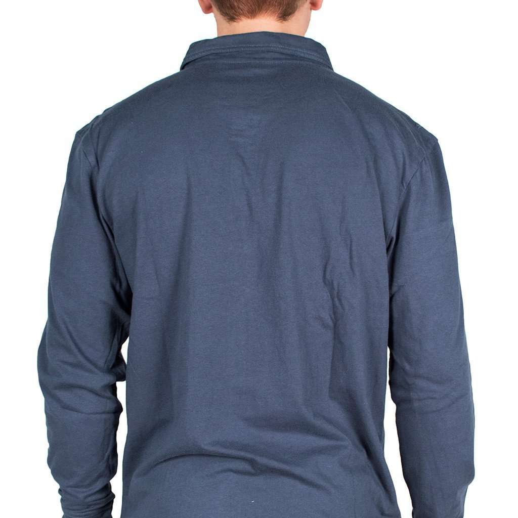 The Long Sleeve 4-Button Polo in Pacific Blue by Johnnie-O - Country Club Prep