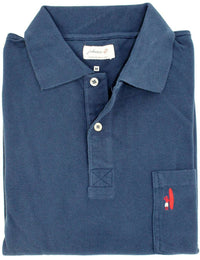 The Long Sleeve Pique Polo in Navy Blue by Johnnie-O - Country Club Prep