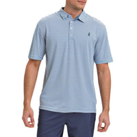 The Prep-Formance Bunker Striped Polo in Breaker Blue by Johnnie-O - Country Club Prep