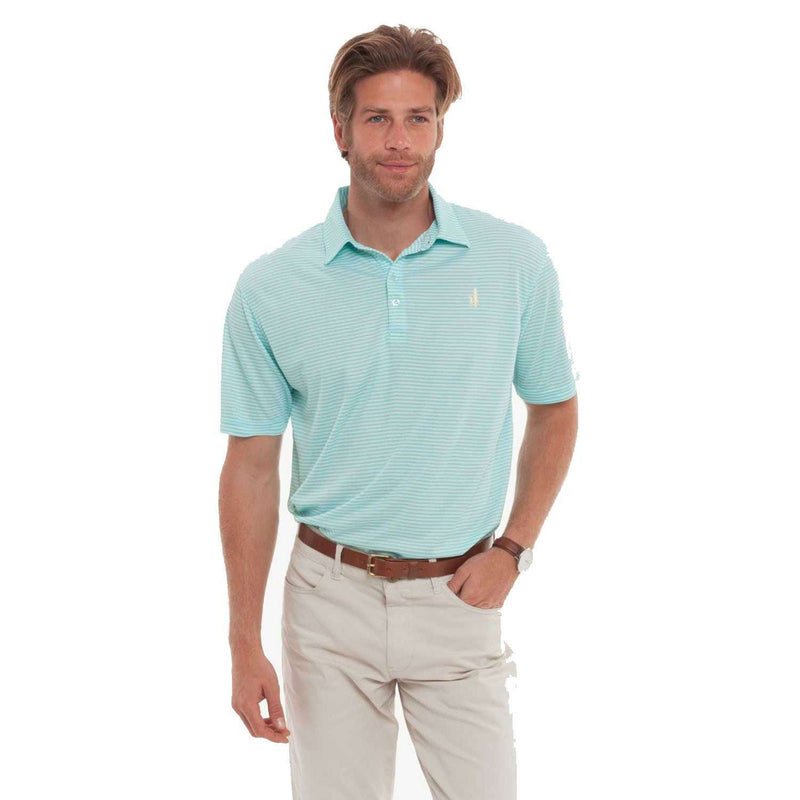 The Prep-Formance Striped Polo in Aruba by Johnnie-O - Country Club Prep