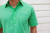 Thin Striped Players Shirt in Kelly Green by Criquet - Country Club Prep