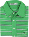 Thin Striped Players Shirt in Kelly Green by Criquet - Country Club Prep