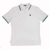 Tipped Polo in White with Kelly Green and Navy by Boast - Country Club Prep