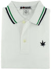 Tipped Polo in White with Kelly Green and Navy by Boast - Country Club Prep