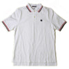 Tipped Polo in White with Red and Navy by Boast - Country Club Prep