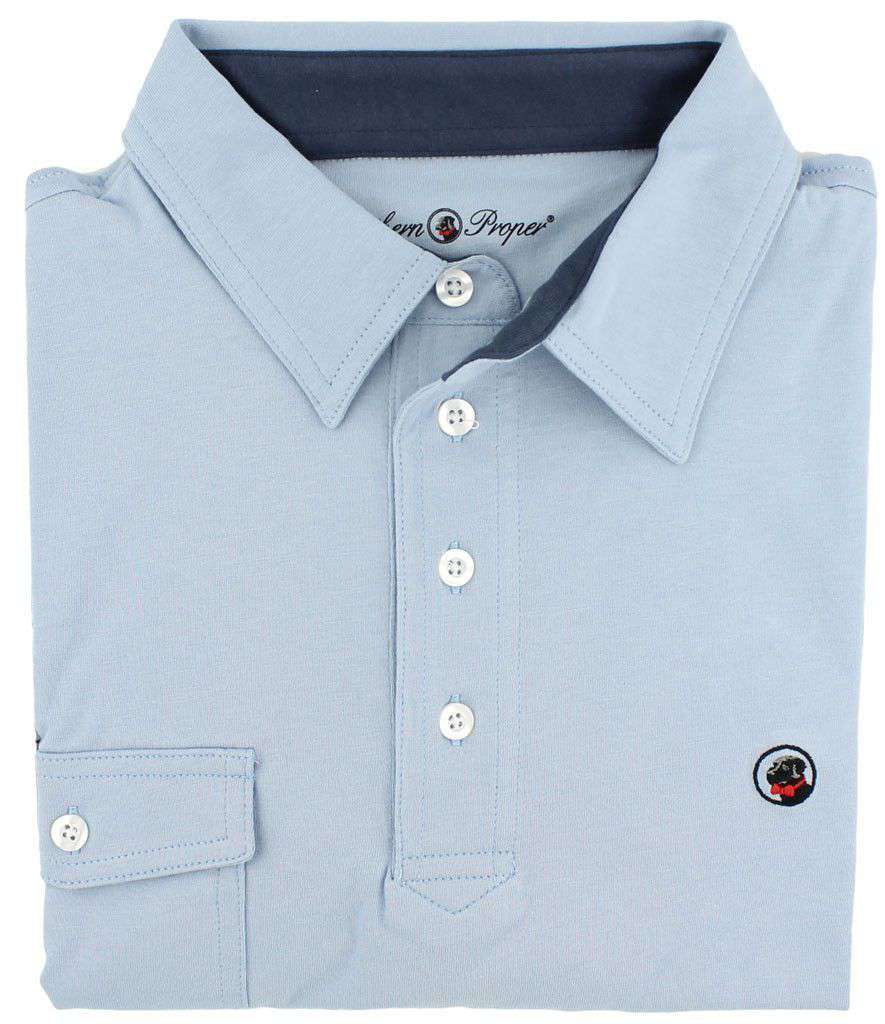 Tourney Golf Shirt in Light Blue by Southern Proper - Country Club Prep