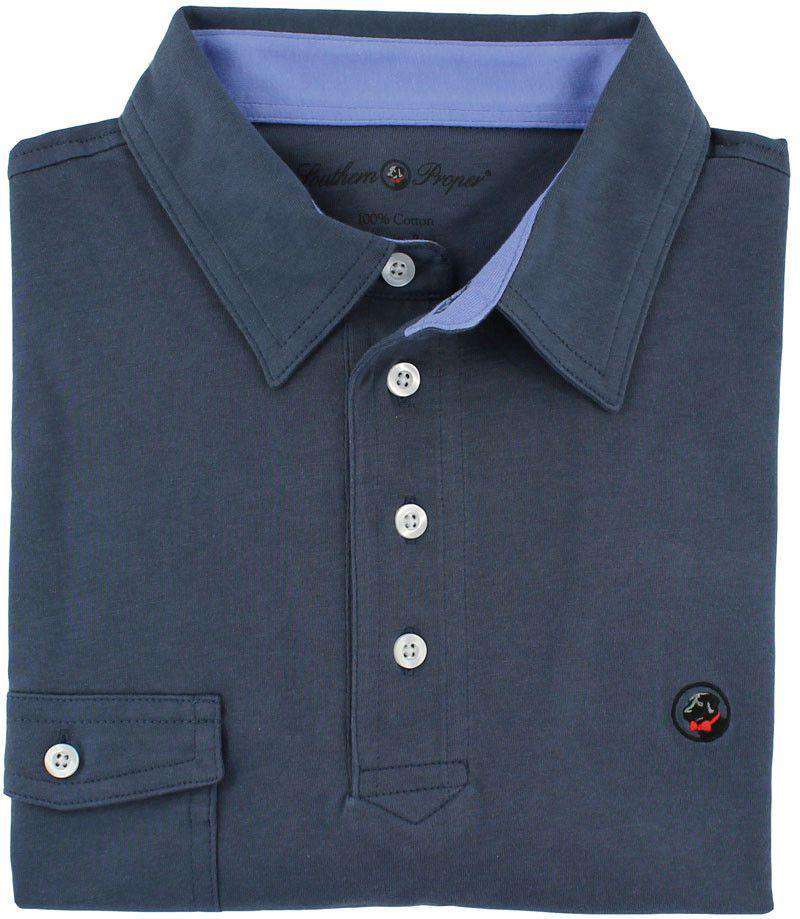 Tourney Golf Shirt in Navy by Southern Proper - Country Club Prep