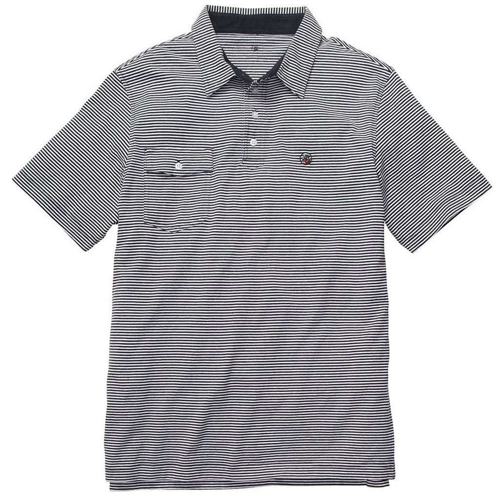 Tourney Golf Shirt in Navy Stripe by Southern Proper - Country Club Prep