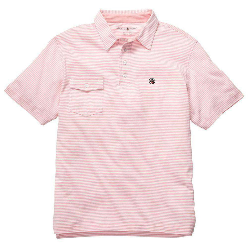 Tourney Golf Shirt in Pink Stripe by Southern Proper - Country Club Prep