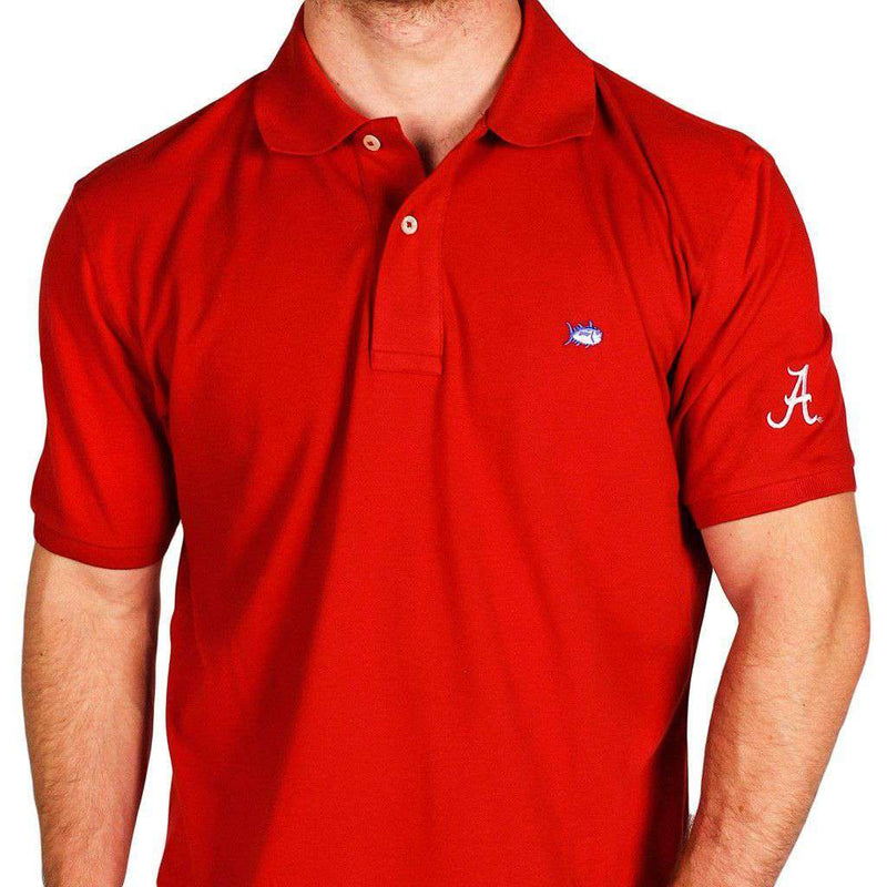 University of Alabama Collegiate Skipjack Polo in Crimson by Southern Tide - Country Club Prep