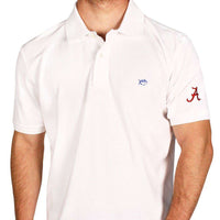 University of Alabama Collegiate Skipjack Polo in White by Southern Tide - Country Club Prep