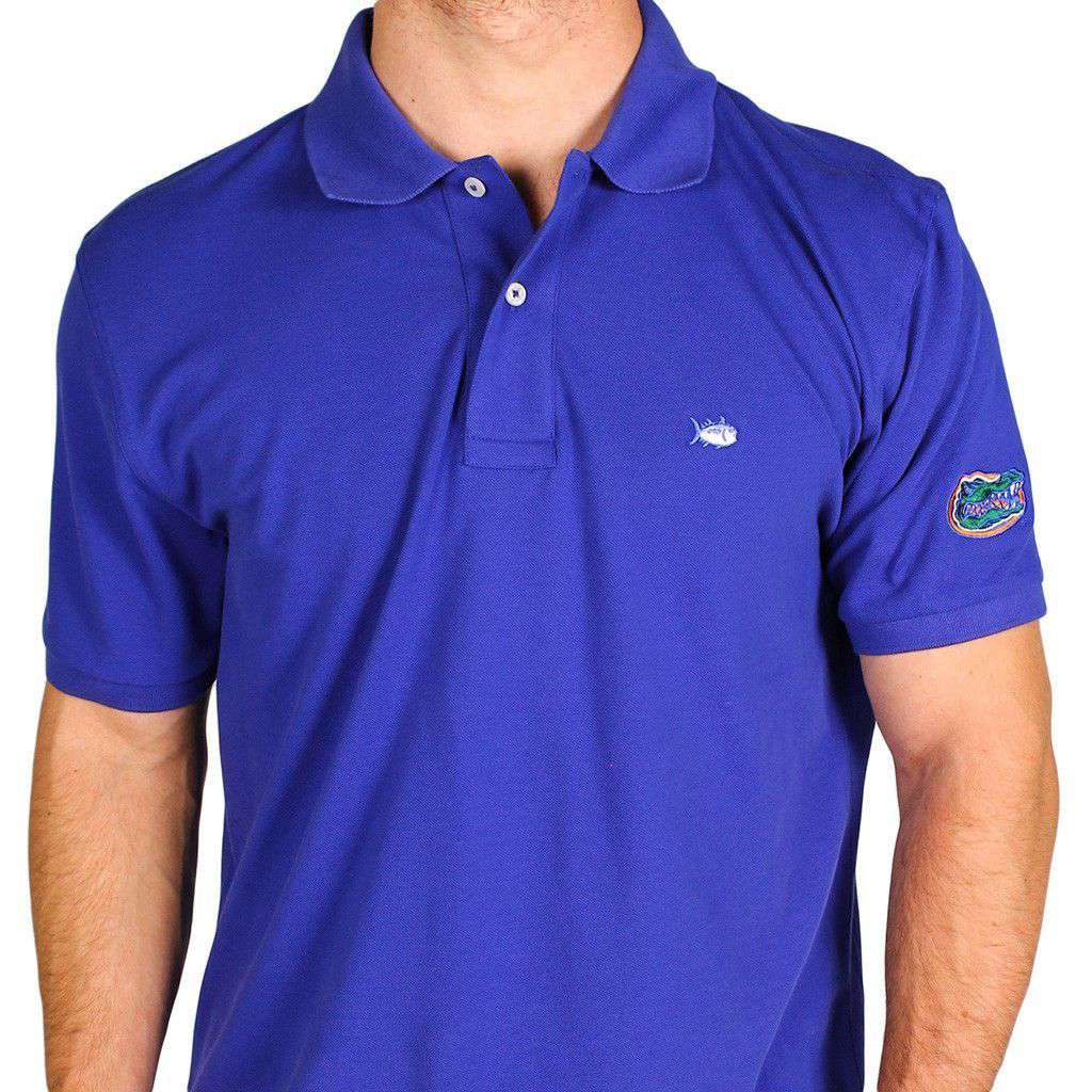 University of Florida Collegiate Skipjack Polo in University Blue by Southern Tide - Country Club Prep