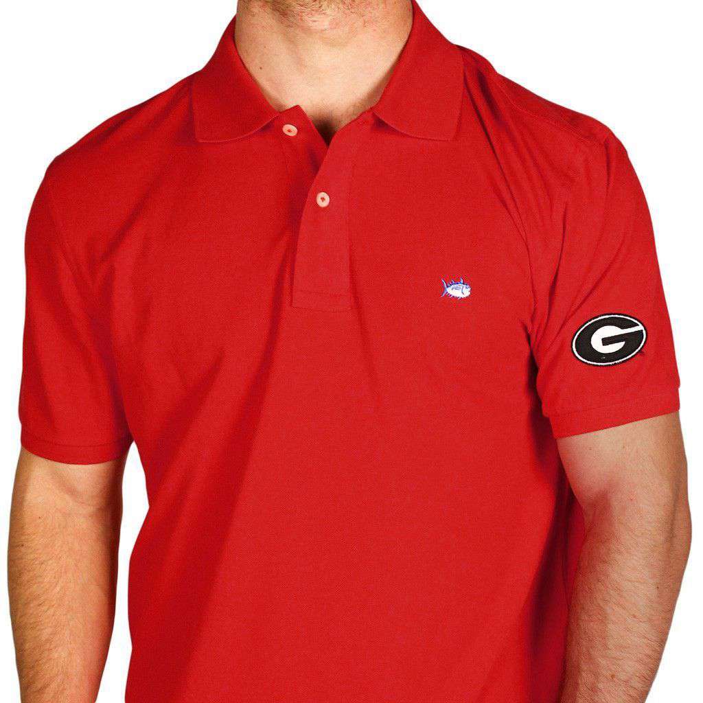 University of Georgia Collegiate Skipjack Polo in Varsity Red by Southern Tide - Country Club Prep