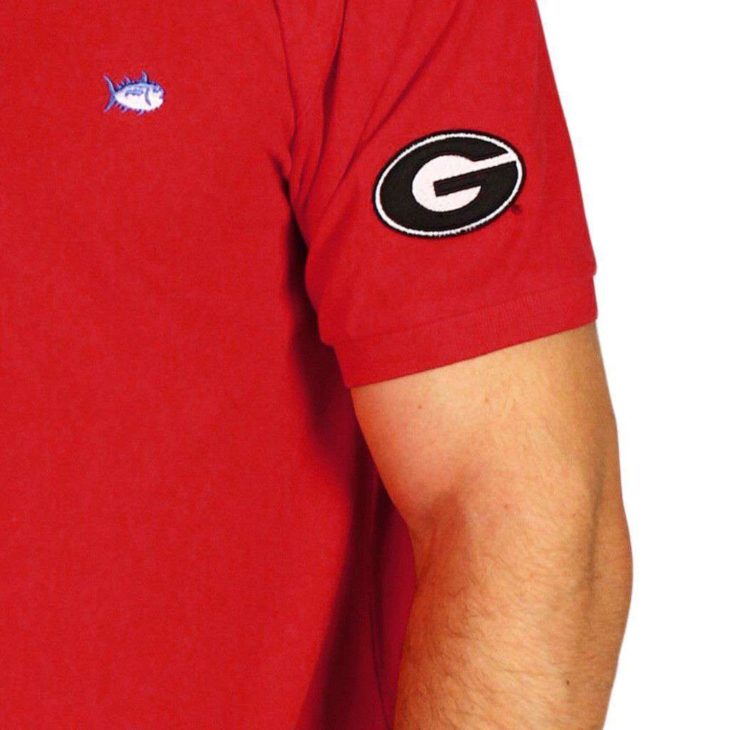 University of Georgia Collegiate Skipjack Polo in Varsity Red by Southern Tide - Country Club Prep
