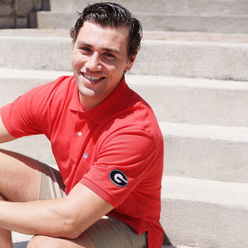 University of Georgia Collegiate Skipjack Polo in Varsity Red by Southern Tide - Country Club Prep