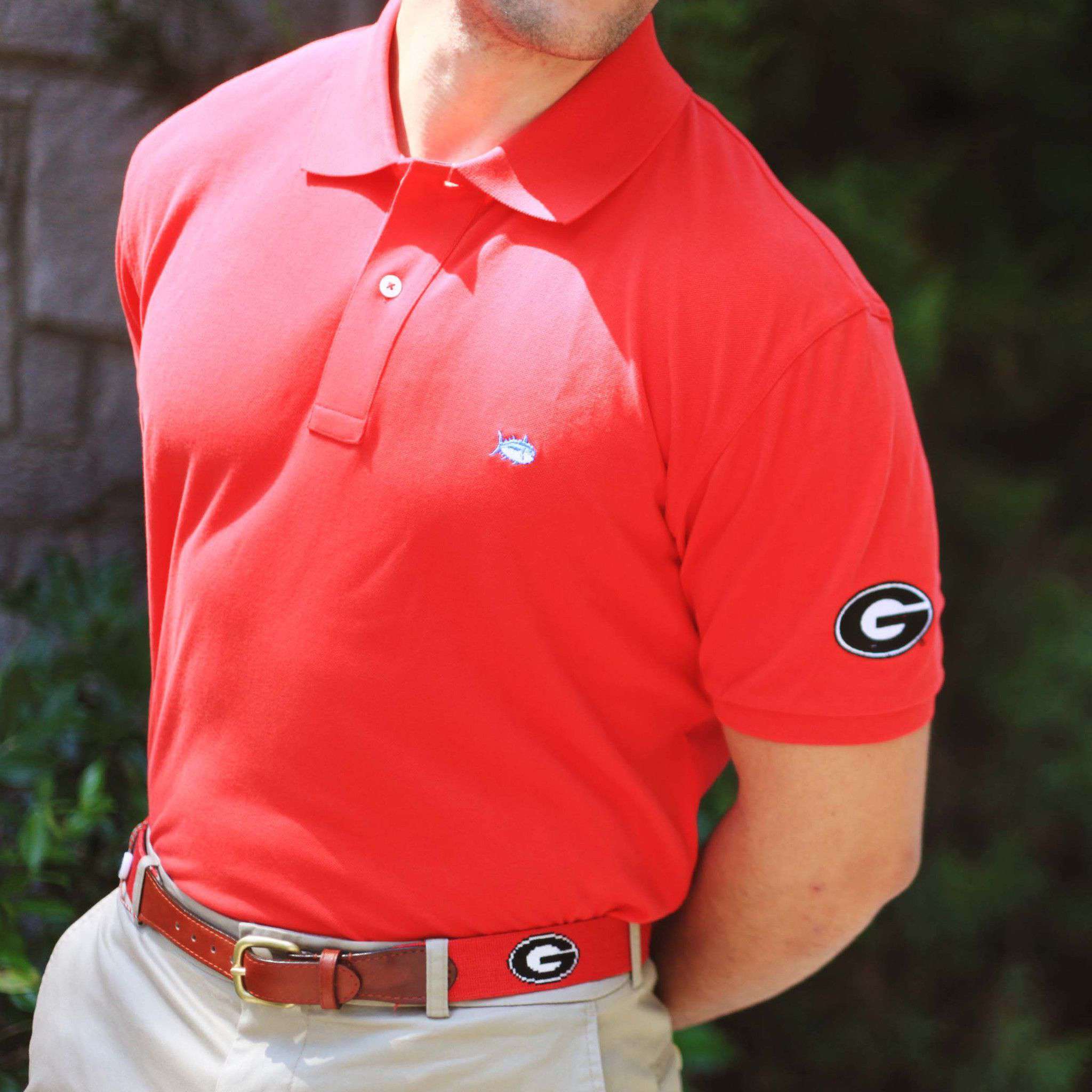 University of Georgia Collegiate Skipjack Polo in Varsity Red by Southern Tide - Country Club Prep