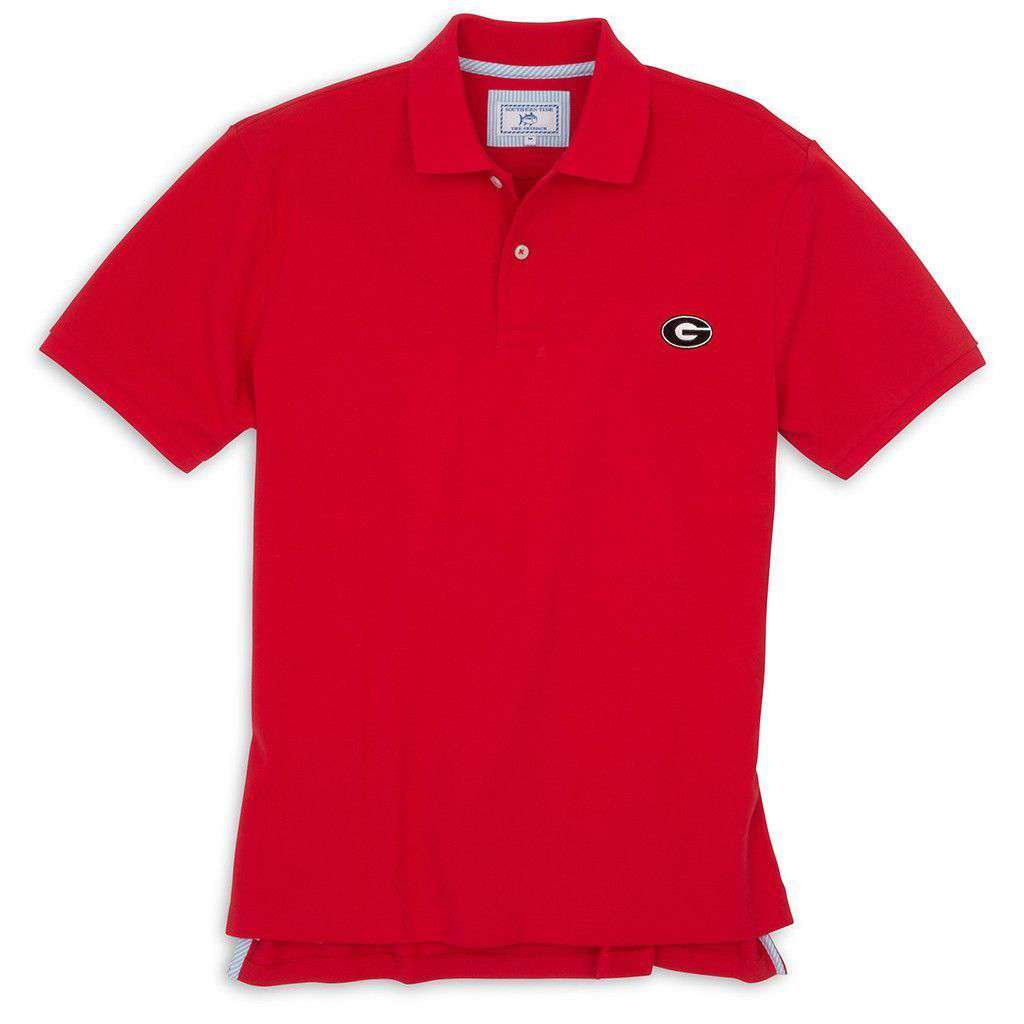 University of Georgia Gameday Skipjack Polo in Red by Southern Tide - Country Club Prep