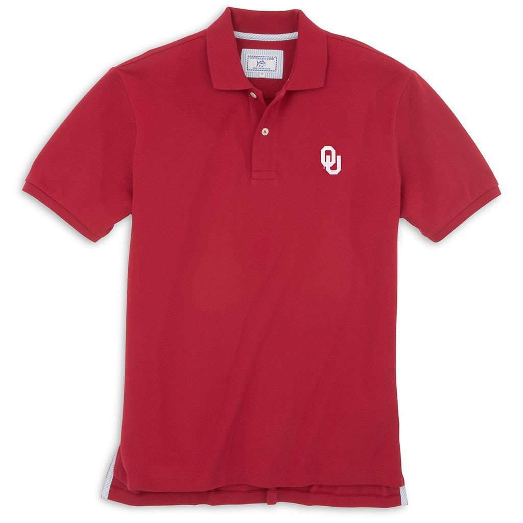 University of Oklahoma Gameday Skipjack Polo in Crimson by Southern Tide - Country Club Prep