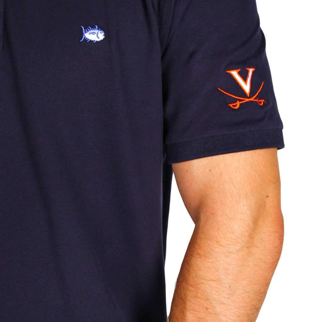 University of Virginia Collegiate Skipjack Polo in Midnight Blue by Southern Tide - Country Club Prep