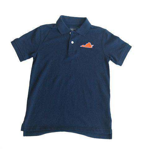 Virginia Charlottesville Gameday Polo in Navy by State Traditions - Country Club Prep