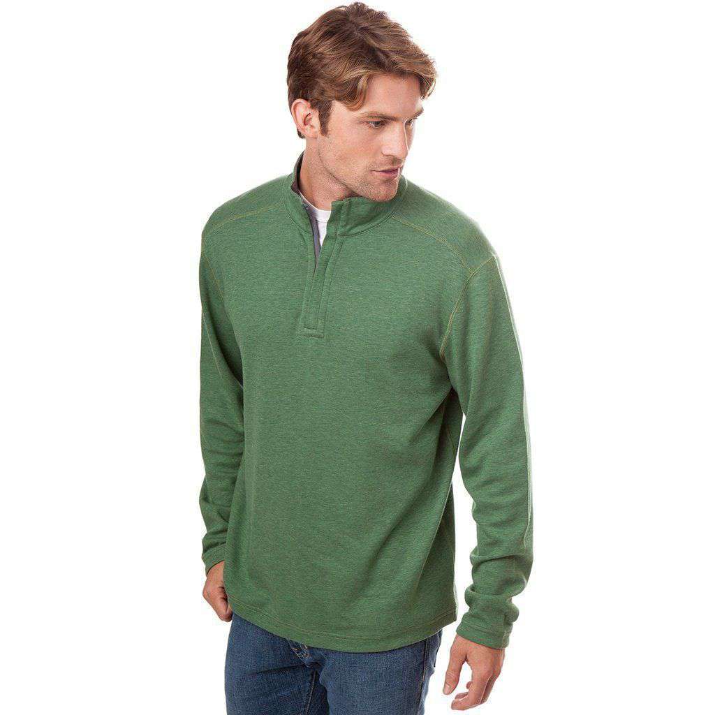 Blue Ridge Reversible 1/4 Zip Pullover in Willow and Grey by Southern Tide - Country Club Prep