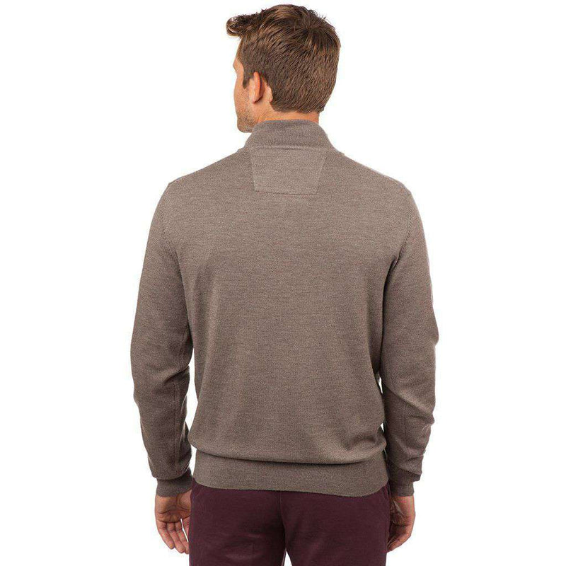 Captains 1/4 Zip Sweater in Driftwood Khaki by Southern Tide - Country Club Prep