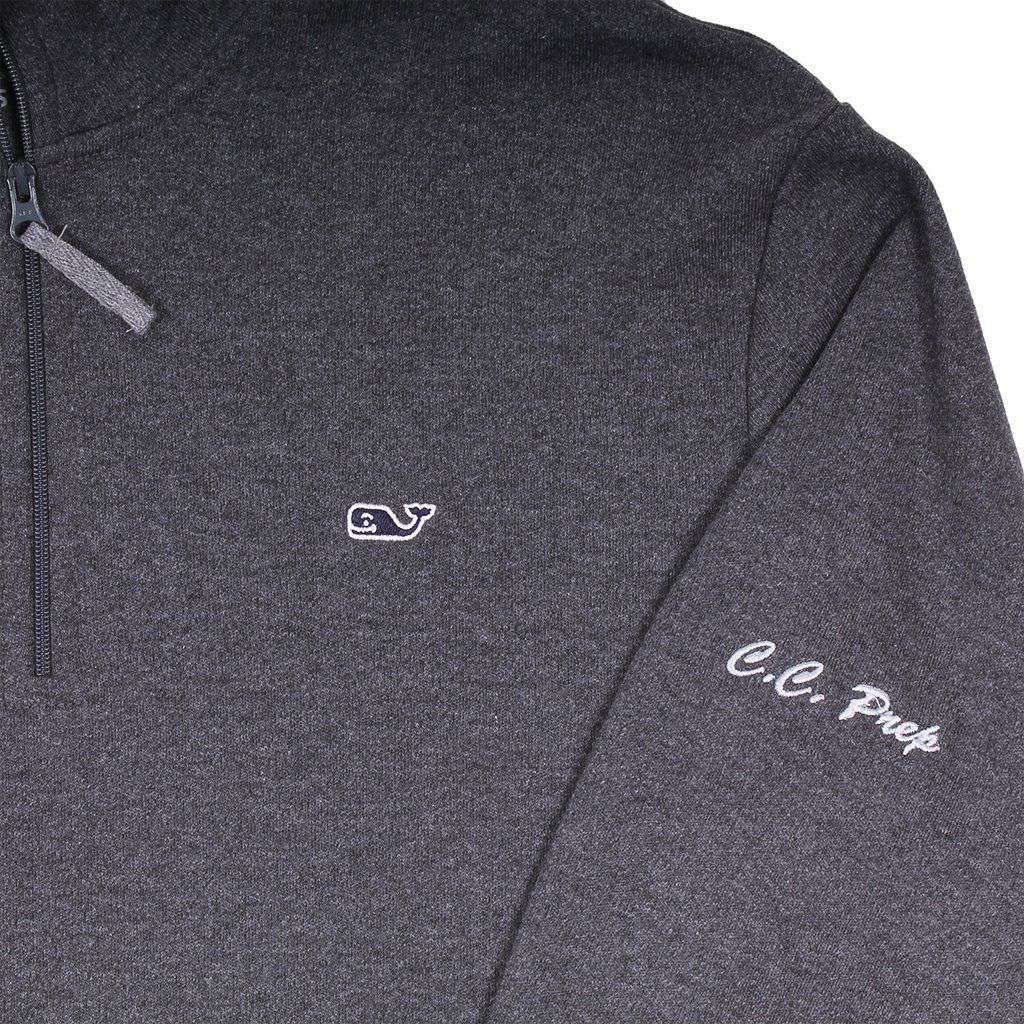 Custom Lindenhurst Quarter Zip in Charcoal by Vineyard Vines - Country Club Prep