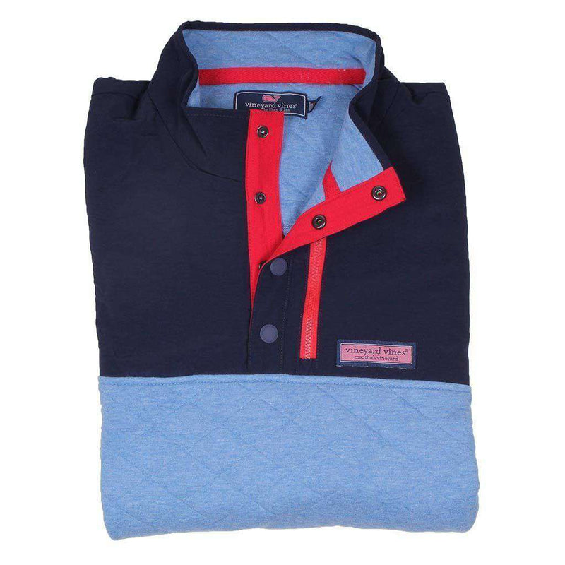 Custom Quilted Snap Placket Shep Shirt in Bimini Blue by Vineyard Vines - Country Club Prep