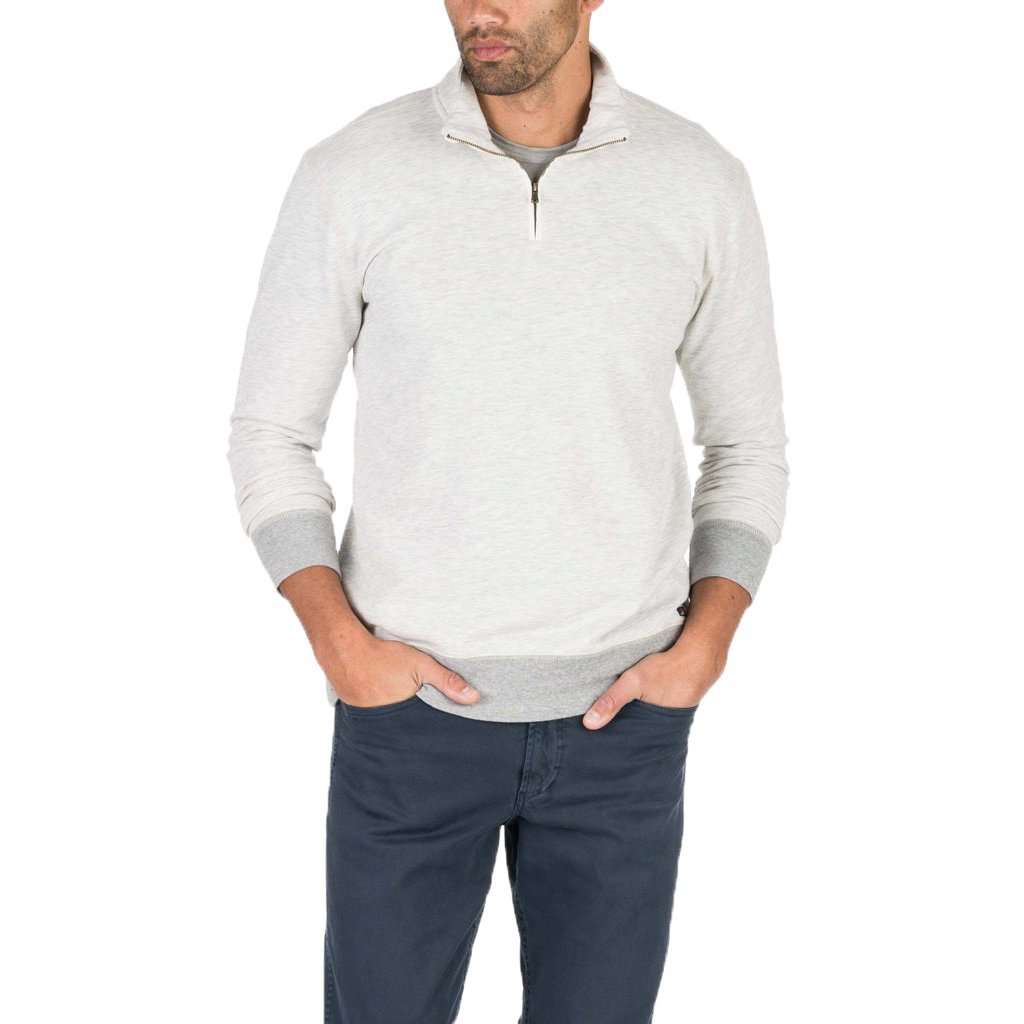 French Terry Pullover in Athletic Grey by Faherty - Country Club Prep