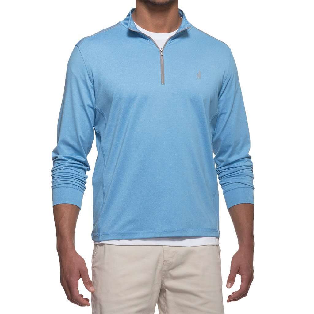 Lammie 1/4 Zip Prep-Formance Pullover in Light Blue by Johnnie-O - Country Club Prep