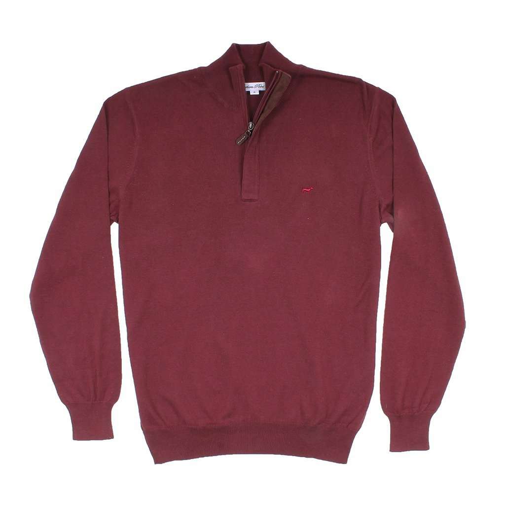 The Hayward 1/4 Zip in Wine by Southern Point Co. - Country Club Prep