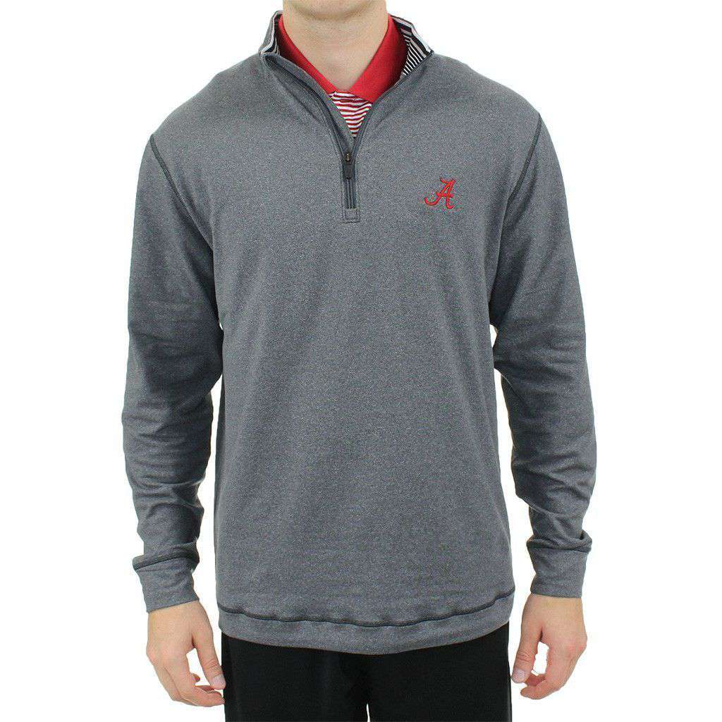 Alabama Drytec Topspin Half Zip Pullover in Charcoal by Cutter & Buck - Country Club Prep