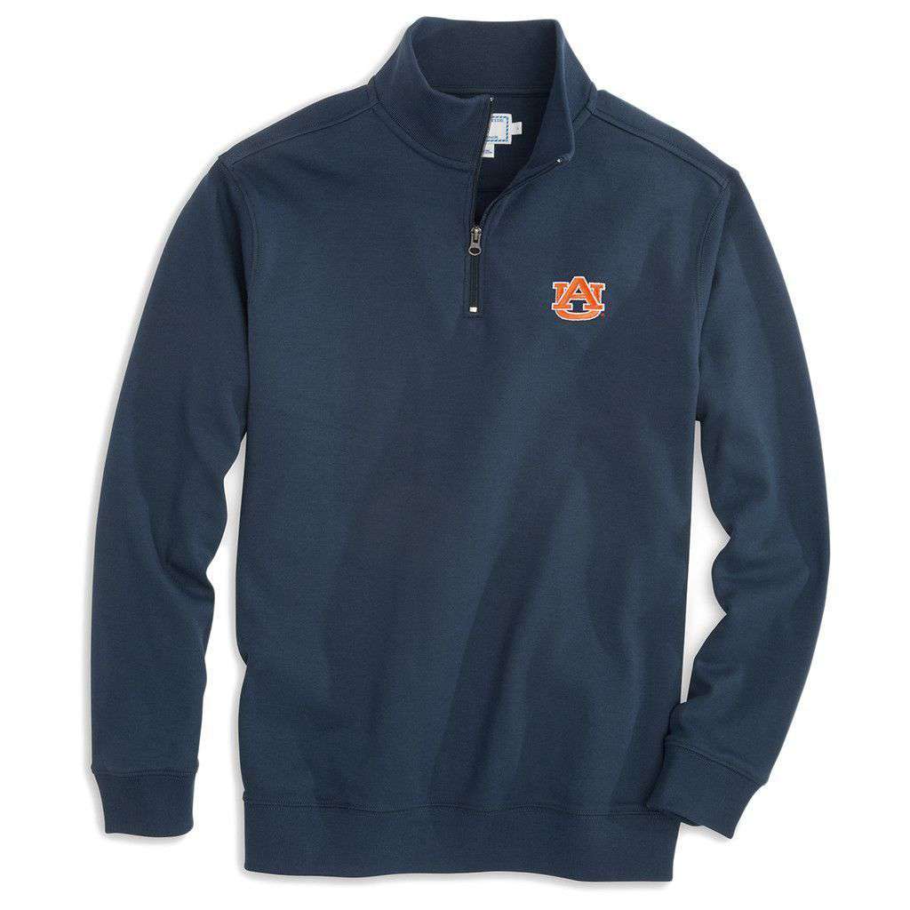 Auburn University Gameday Skipjack 1/4 Zip Pullover in Navy by Southern Tide - Country Club Prep