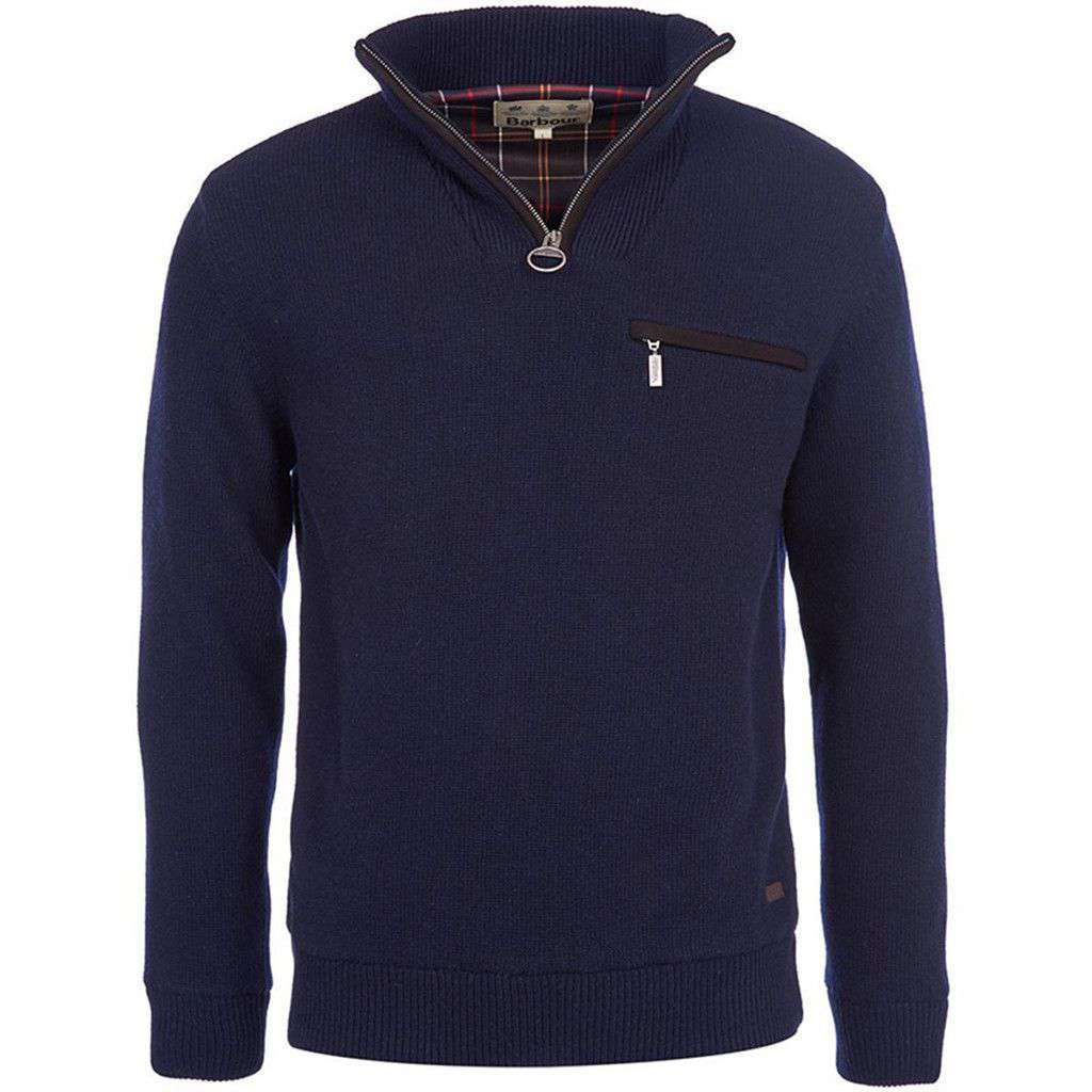 Ayton 1/2 Pullover Zip in Navy by Barbour - Country Club Prep