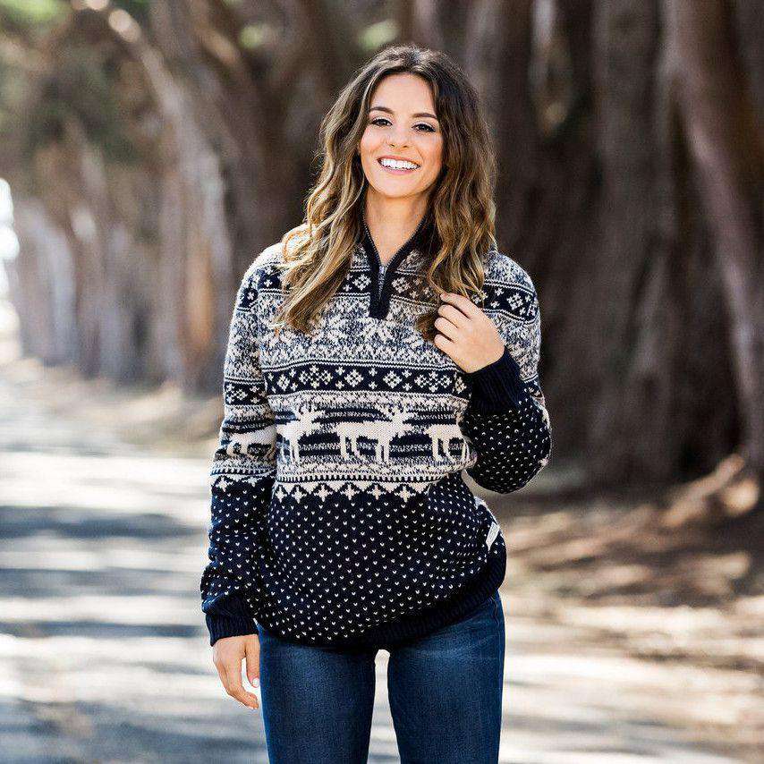Banff Pullover in Navy by Southern Marsh - Country Club Prep