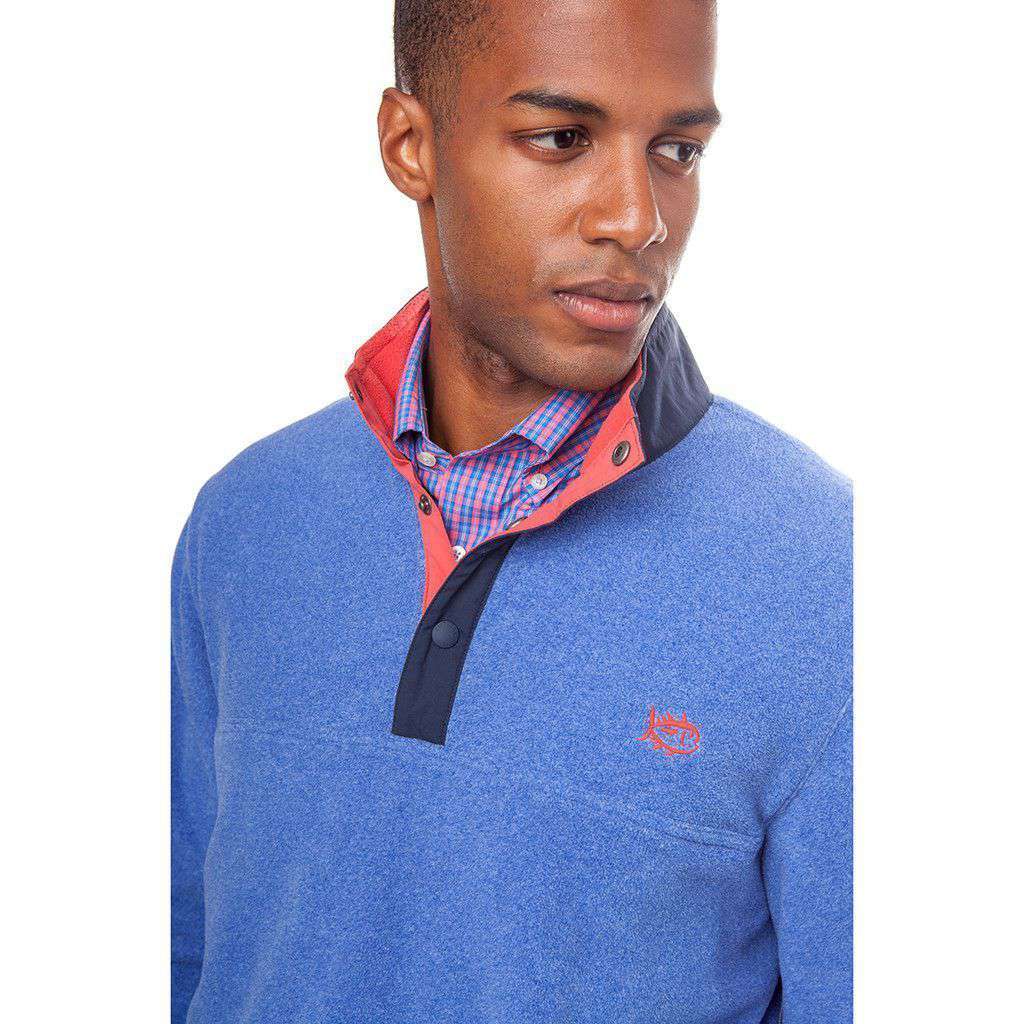 Cambridge Fleece Pullover in Strong Blue by Southern Tide - Country Club Prep